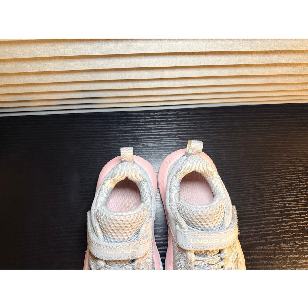 Under Armour Assert Toddler Girls Running Shoes Gray Pink Hook Loop Size 12K - Picture 6 of 11